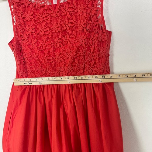 Anthropologie Moulinette Soeurs Kleid Damen 8 rote Spitze Rücken Flare bunt - Bild 10 von 19