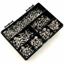 460 x ASSORTED M5 A2 STAINLESS STEEL HEXAGON HEX FLANGE BOLTS & SERRATED NUT KIT