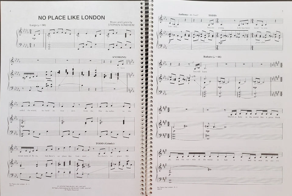 Sweeny Todd Johnny Depp Movie Score Piano Vocal Sheet Music Songbook - Image 4 of 4