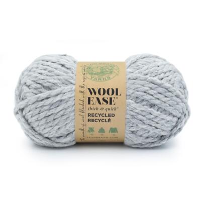 (1 Skein) Lion Brand Yarn 643-150AA Wool-Ease T&Q Recycled Yarn, Grey