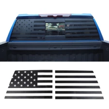 US Flag Rear Window Sticker Decal Trim for Chevy Silverado 19+ Black Accessories