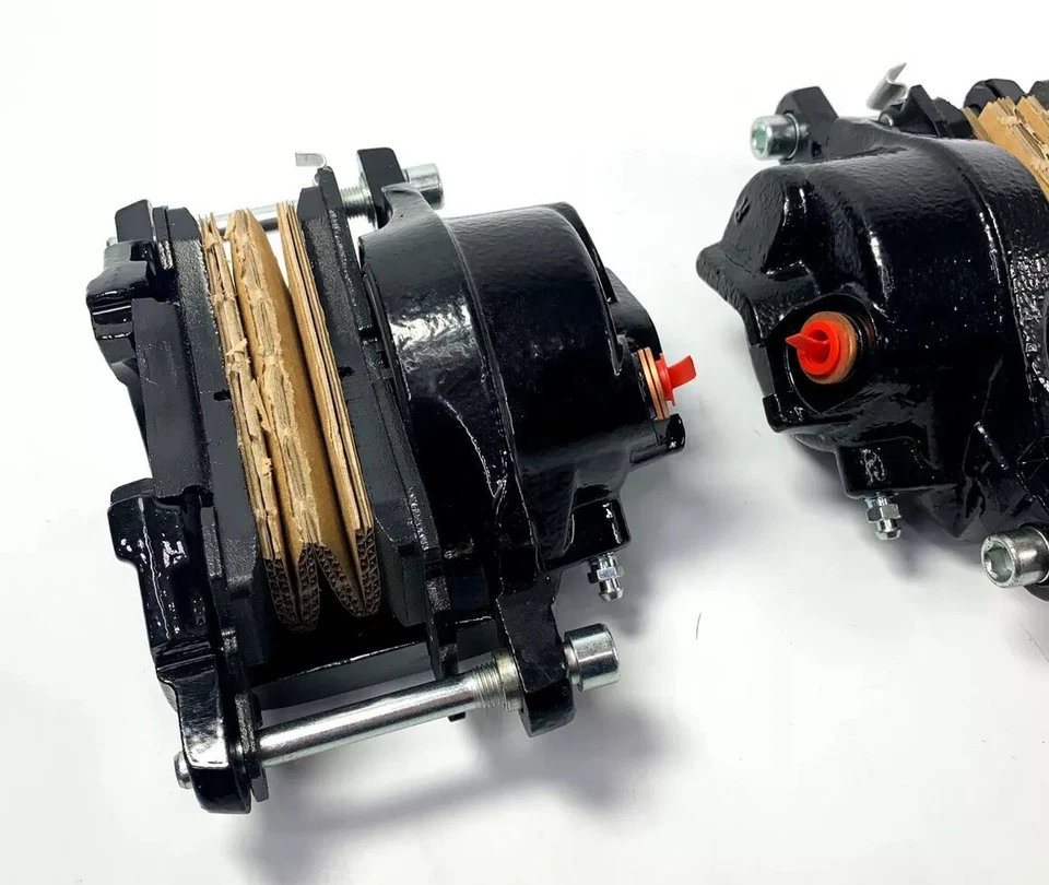 Pinzas de freno delanteras negras laterales izquierdo y derecho para Buick Chevy y Pontiac 1969-1974 Foto 2 de 4