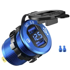 12V 24V Car Cigarette Lighter Socket Splitter Dual USB Charger Power Adapter 