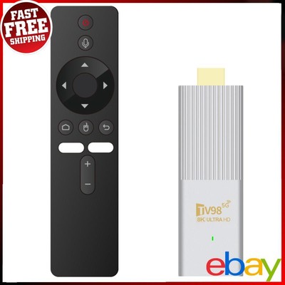 2.4G&5G Dual WiFi BT5.0 Smart TV Box HD 4K 2K Android 14 TV Stick Sprachfernbedienung
