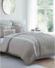 VCNY Home Darryl Embroidered Medallion Geo 7-Pc. Comforter Set - KING - Taupe