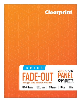 Vellum Field Book with Ink Block Panel and 8x8 Fade-Out Grid 8.5x11 Inches 10...