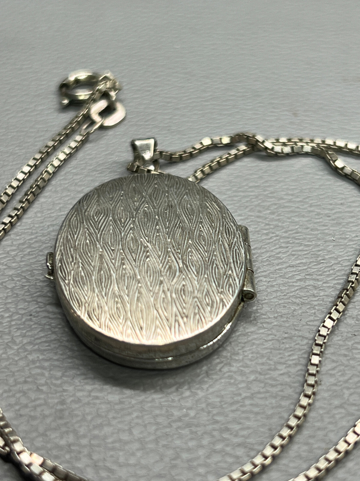 Antique 835 Solid Silver Oval Mourning Locked Nec… - image 5