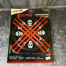 Kaces Drum Professional Practice Pad 6" Grafix Skulls Red Black