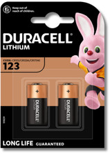 2x DURACELL CR123 Batteries 3V High Power Lithium Photo CR123A 123 Long Expiry