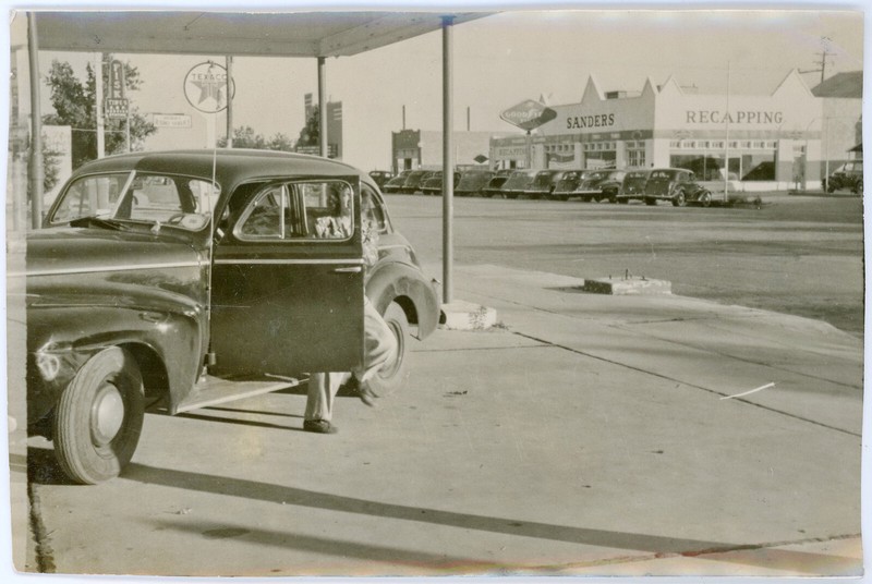 Vintage 1944 Snapshot Gas Station 600 Block of North Grant Avenue Odessa TX 4x6