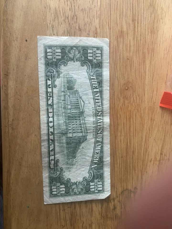 1995 (L) $10 Ten Dollar Bill Federal Reserve - Image 2 of 2