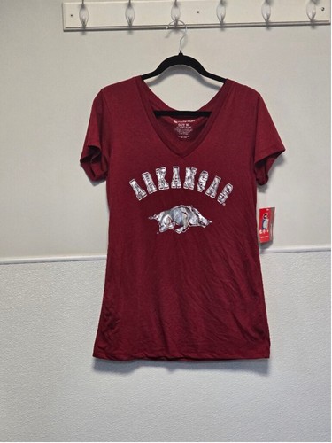 Women's Colosseum Arkansas T-Shirt XL Burgundy Silver