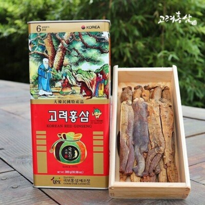 Koreanischer 6 Jahre roter Ginseng [50 Wurzeln] 10,58 Unzen Saponin Panax + Gratis Track