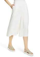 Eileen Fisher Silk Crepe Wide-Leg Cropped Pants Ivory 2X NWT 258