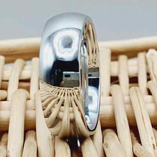 Engraved Men's Silver Wedding Band Comfort Fit Titanium Anniversary Ring