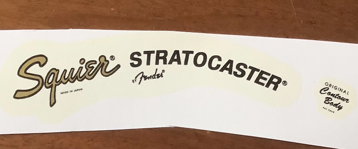 Squier waterslide headstock decal