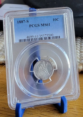 1887-S 10c Seated Liberty Dime PCGS MS-61