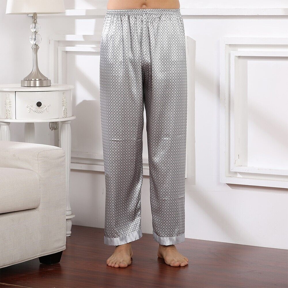 Classic Silk Satin Pajama Pants for Men Ideal for Holiday and Casual ...