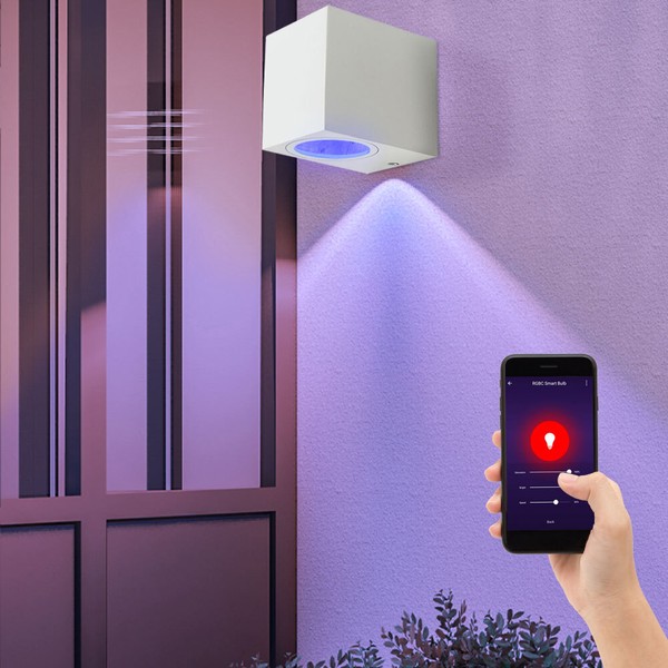 Wandleuchte AußEnleuchte Wandlampe Rgb Led Fassadenleuchte App Steuerung H 8 Cm-image
