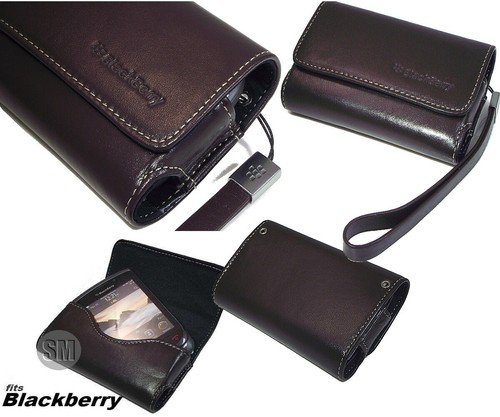 Funda de cuero genuino Blackberry con soporte de bolsa horizontal - Imagen 11 de 12