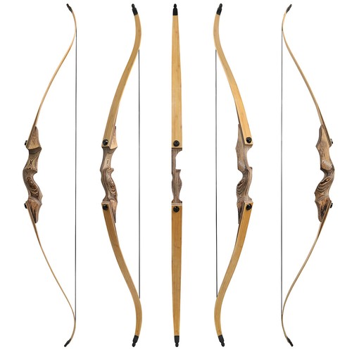 60" Hunting Recurve Bow 20-60lbs Limbs Takedown Wood Archery Target Shoot RH LH - Picture 3 of 18