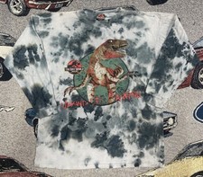 Vintage 1997 Jurassic Park T-Shirt AOP LongSleeve 90s Tie Dye Movie Promo
