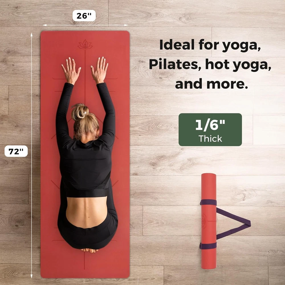 Non-Slip Yoga Mat with Carrying Strap for Home Yoga Pilates and Meditation Non-Slip Yoga Mat with Carrying Strap for Home Yoga Pilates and Meditation