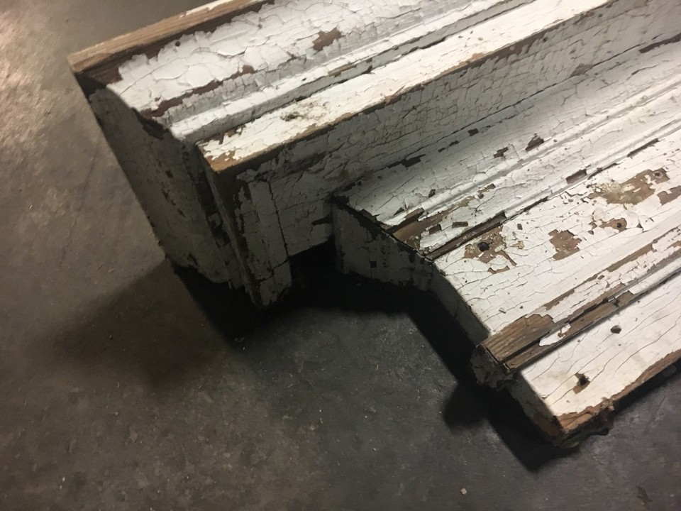 c1870 victorian farm house window header pediment - heavy molding 40