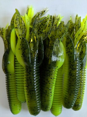 48 pk 4'' Craw Tube - WATERMELON CHART - Lake Fork Style CRAW TUBE-SCENT SALT-USA