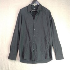 Uniqlo Slim Fit Long Sleeve Button Up Dress Shirt Mens Size XL Cotton Blend