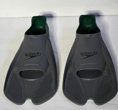 Speedo Biofuse Training Fins Gray & Green Rubber Size 7/8