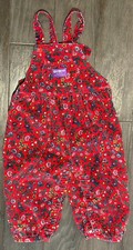 vtg oshkosh overalls Girls 3T Floral Red Corduroy