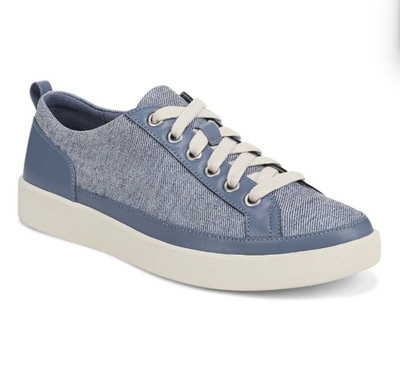 Hot sales!! Vionic Willa 2.0 Slip on Flat - Pacific Blue Canvas
