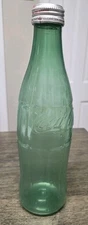 Rare Coca Cola 1970s Prototype Green Plastic 32oz Bottle By Monsanto With Lid