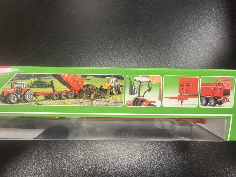 SIKU 1844 - modellino 1:87 - TRATTORE MASSEY FERGUSON CON RIMORCHIO - NUOVO - Immagine 4 di 4