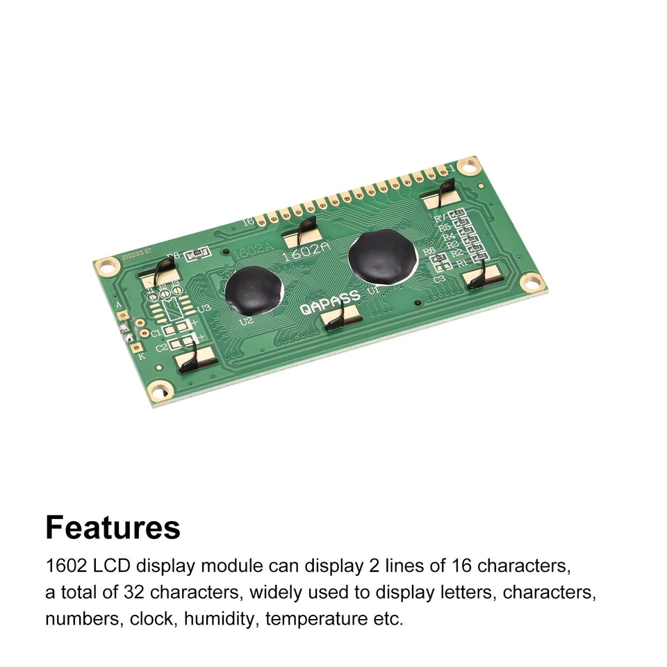 LCD 1602 Affichage Module 5V, Bleu Affichage Écran Rétroéclairage Adaptateur - Photo 3/4