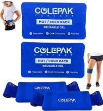 Hot & Cold Ice Packs for Injuries Reusable Gel (4 Pc Set) for Pain Relief, Jo...
