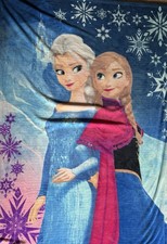 Disney FROZEN Elsa Anna 60"x80" Soft Fleece Blanket 100 Polyester