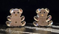 Michael Anthony 14k Yellow Gold Teddy Bear Stud Earrings Signed MA 1.1g Vintage