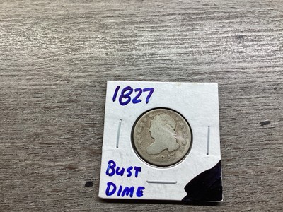 1827 Capped Bust Dime Large Type Wide Border Pointed Top 1 on Date 052725 15re