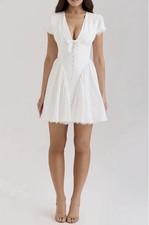 House of CB 'Emiliana' White Stretch Cotton Mini Dress