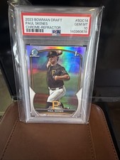 TOPPS BOWMAN DRAFT CHROME REFRACTOR ROOKIE PAUL SKENES BDC-14 PIRATES PSA 10 MLB