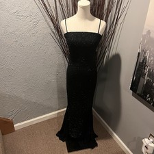 NWT OH POLLY FLORENTINE BLACK BEADED MAXI GOWN US 4
