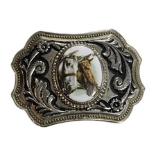 Classic Western Horse Head Belt Buckle Cowboy Cowgirl Rancher Vtg 80s