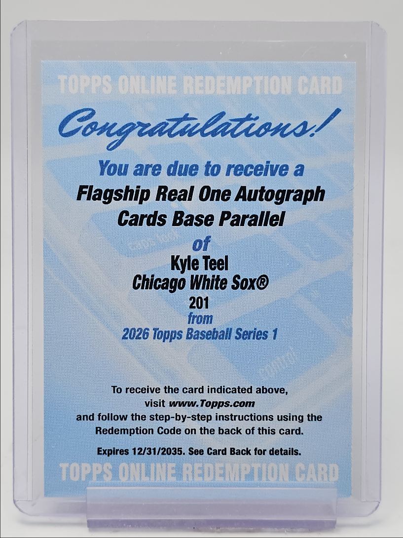 KYLE TEEL 2026 TOPPS SERIES 1 FLAGSHIP REAL ONE ROOKIE AUTO Q3562