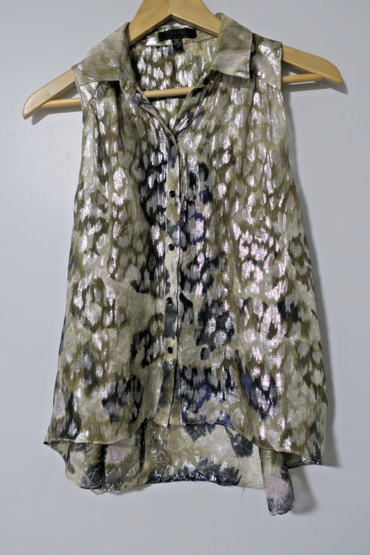 Joe's Women's Metallic Silk Blend Sleeveless Top Size S