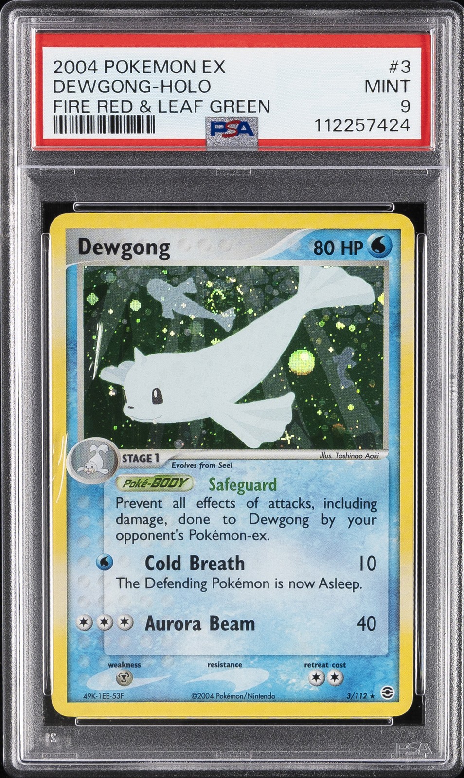2004 POKEMON EX FIRE RED & LEAF GREEN #3 DEWGONG-HOLO PSA 9