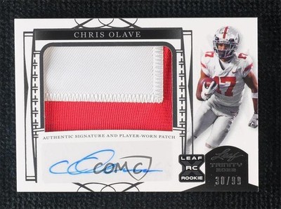2022 Leaf Trinity Silver 30/99 Chris Olave #PA-CO1 RPA Rookie Patch Auto RC 4t6