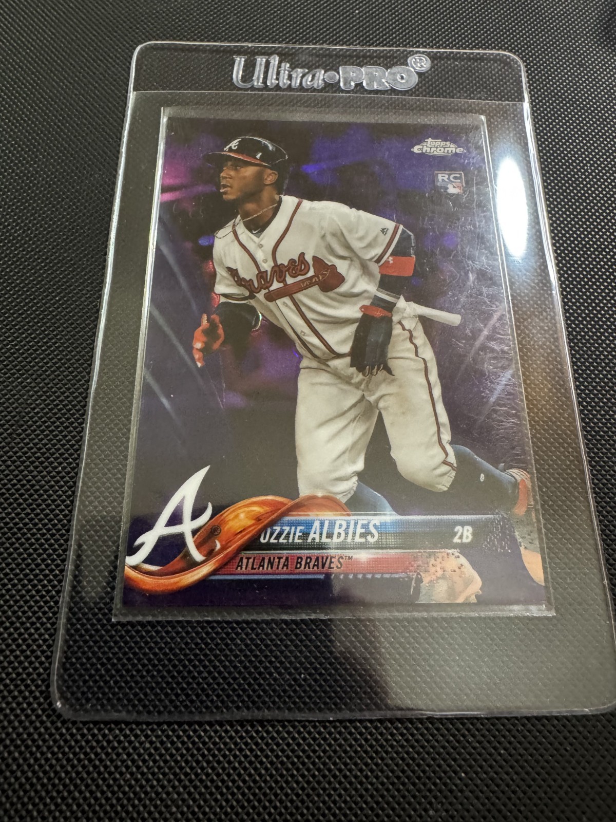 2018 Topps Chrome - Ozzie Albies #72 Purple Refractor /299 (RC)