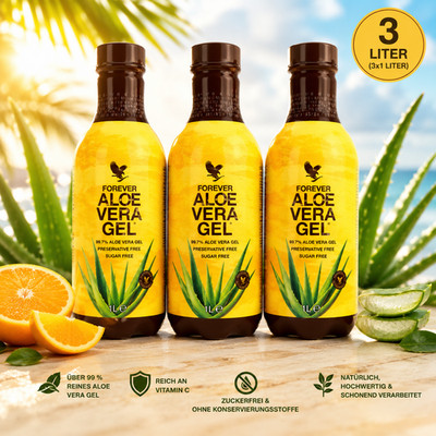 3x Forever Living Aloe Vera Gel Original 3 Flaschen 3 Liter